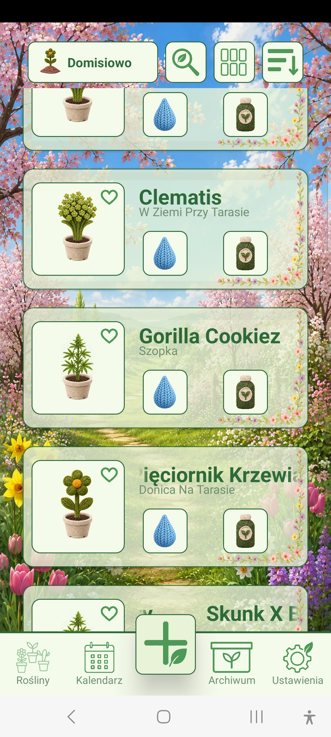 Main screen of the Planter app